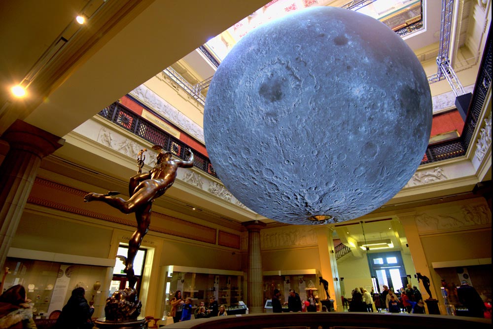 'Museum of the Moon' by Luke Jerram at the Harris Museum in Preston (photo by Tony Worrall)
