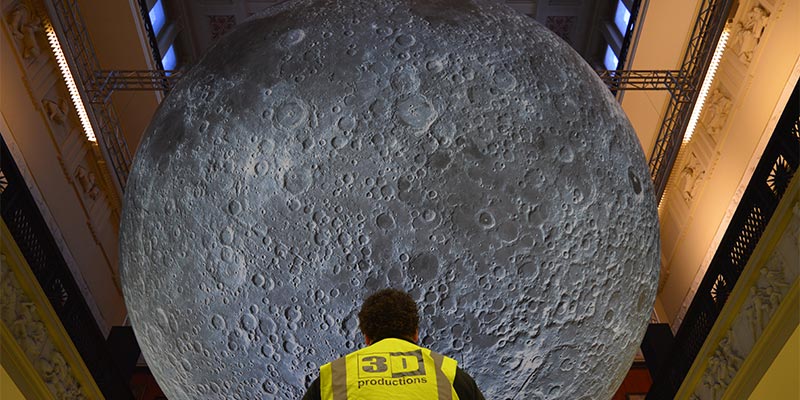 Art installation 'Muesum of the Moon' by Luke Jerram at Harris Museum, Preston