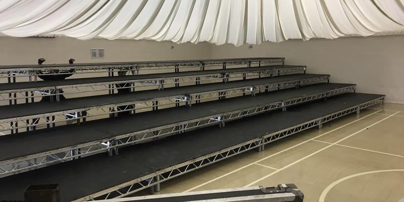 LiteDeck installed as 5 level tiered seating platform