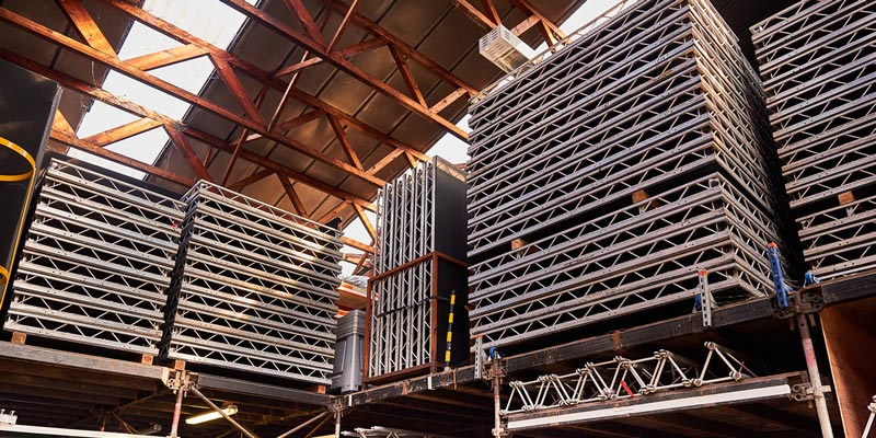 LiteDeck units stacked in storage