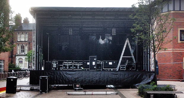 Stagemobil XXL at Leeds University Summer Ball during build of event